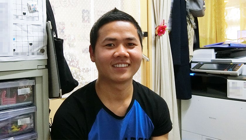ミャンマー出身／チョウソーウーさん　常に笑顔を絶やさない明るさに癒されます。