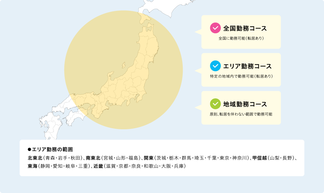 柔軟に選べる勤務地