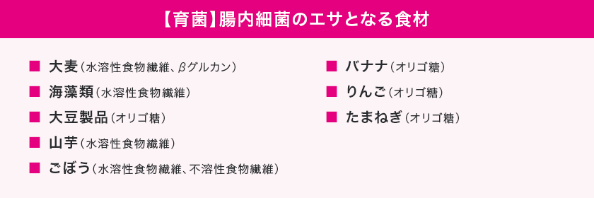【育菌】腸内細菌のエサとなる食材