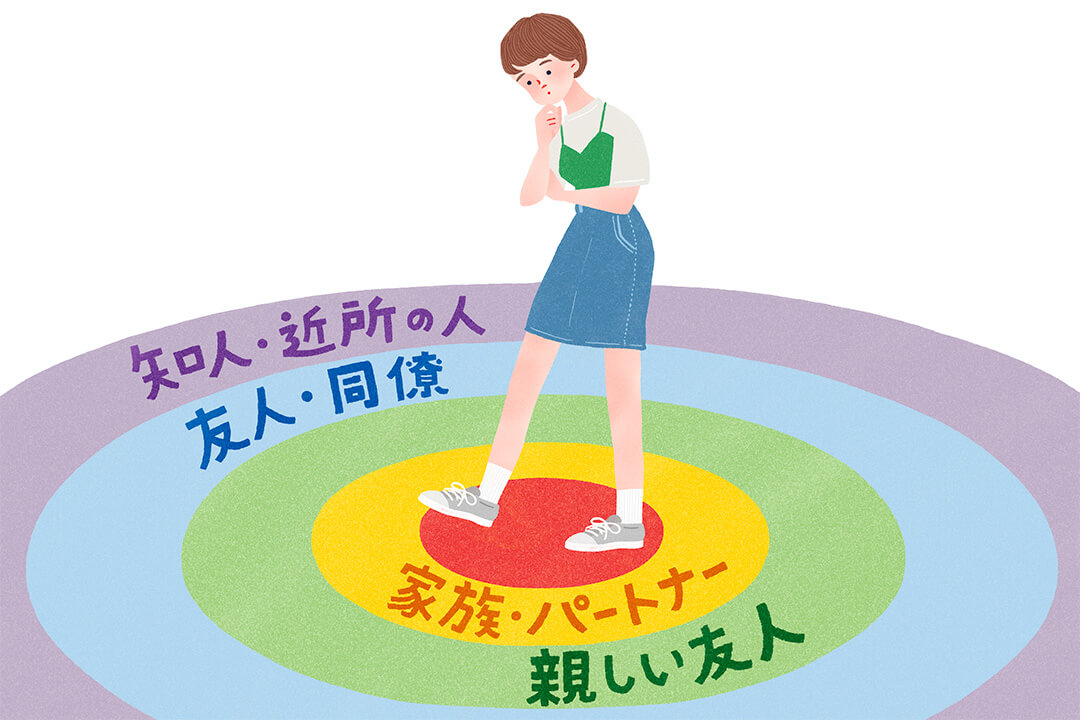 他人との境界線（バウンダリー）について考える女性