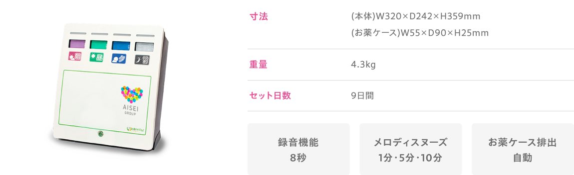 服薬支援装置の導入｜アイセイ薬局の取り組み｜ご利用者様｜調剤薬局の