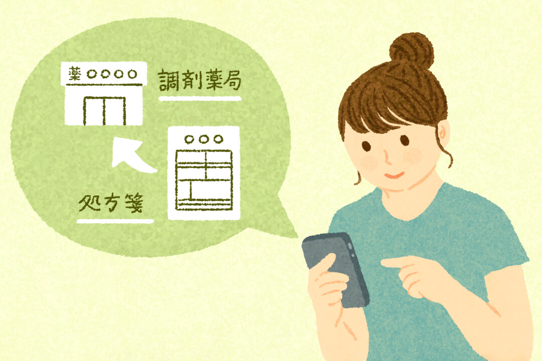 処方箋送信アプリを活用する女性
